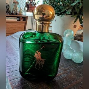 Vintage Ralph Lauren Green Polo 4oz Eau de Toilette Bottle Spray Cologne Sporty